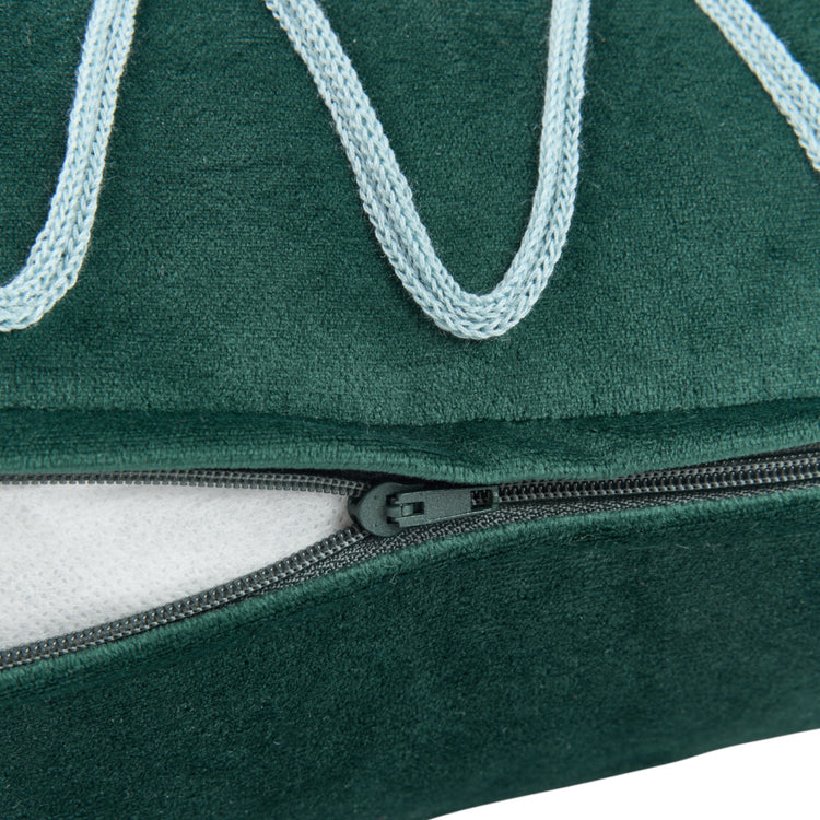 RITA. Μαξιλάρι ορθογώνιο με κέντημα Eco-velvet Green 48x30