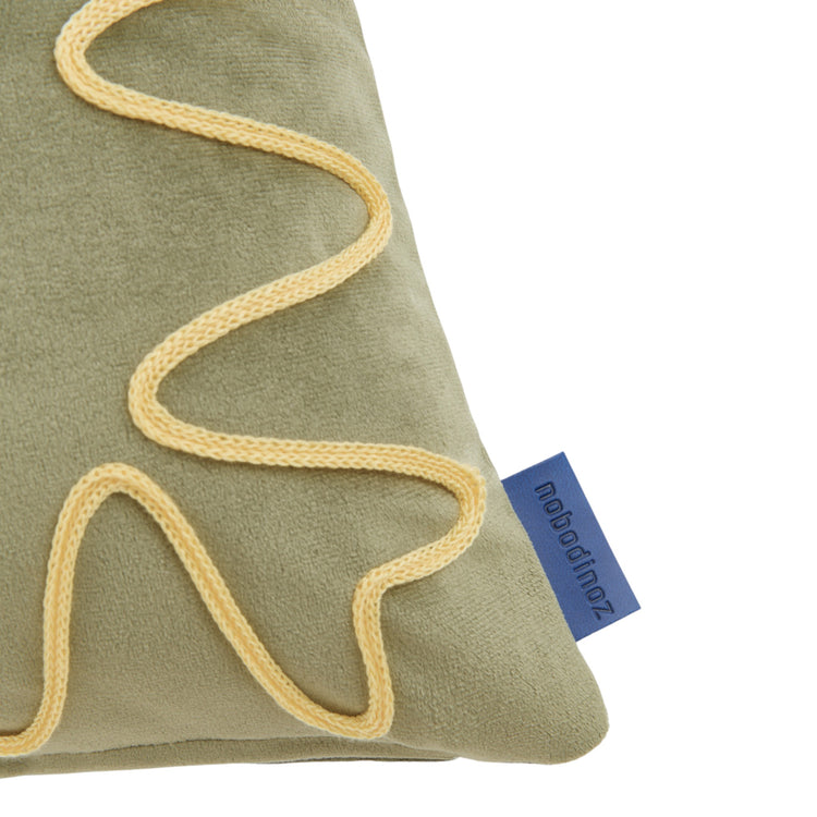 RITA. Embroidered cushion Eco-velvet Light Green 48x30
