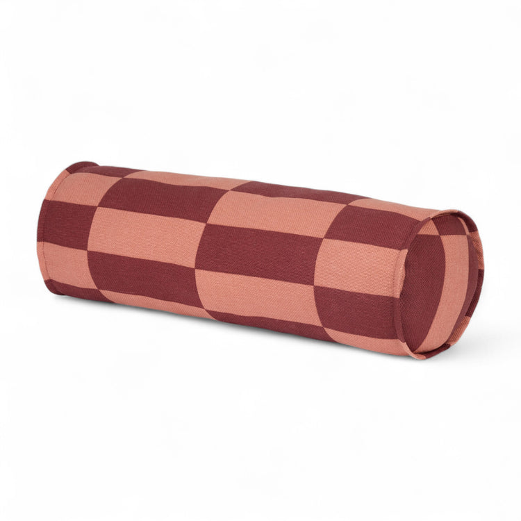 VIBES. Cylinder cushion Maroon Tiles