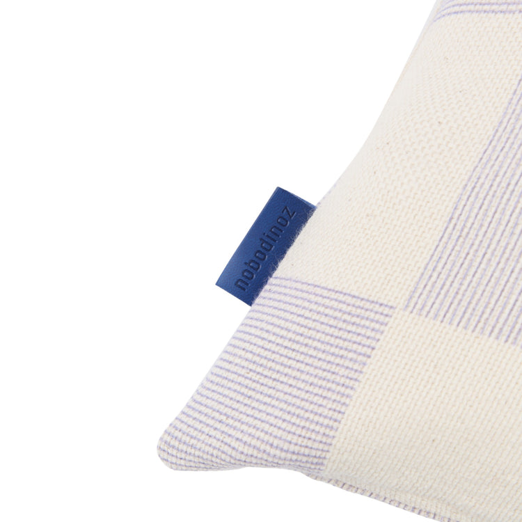 REMI. Rectangular cushion Blue Ink Checks 50x30
