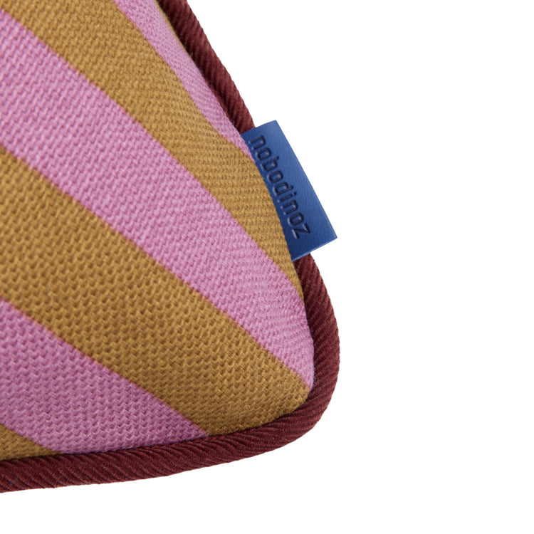 RAY. Rectangular cushion Pink Curry Stripes 70x25