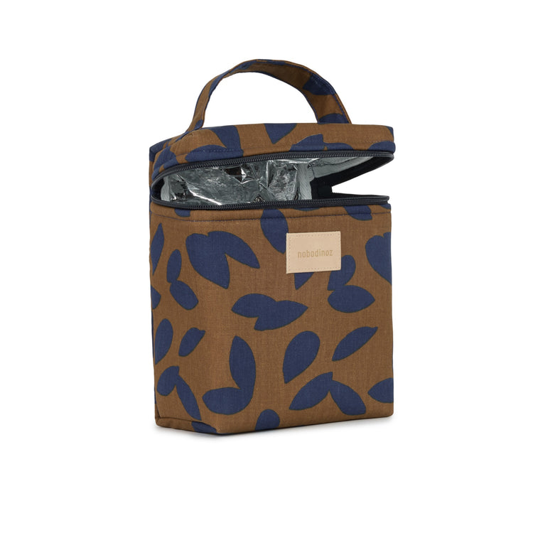 HYDE PARK. Insulated baby bottle and lunch bag Blue Leaves