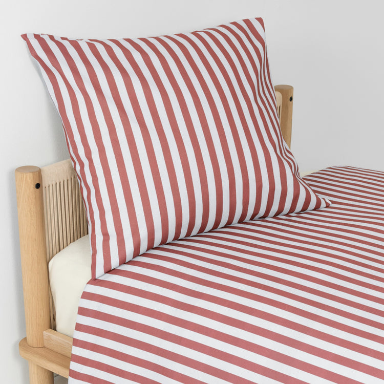 SHELDON. Single bed duvet cover Maroon Stripes 150x200