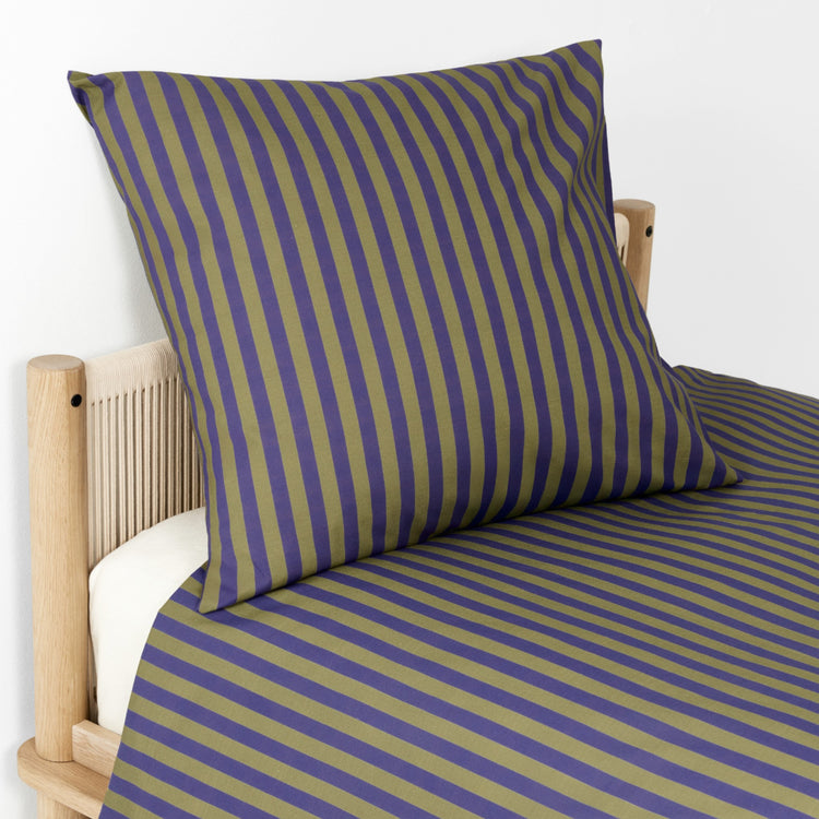 SHELDON. Single bed duvet cover Indigo Stripes 150x200