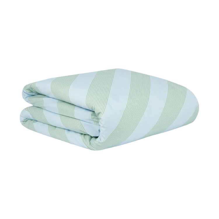 SHELDON. Παπλωματοθήκη για μονό κρεβάτι Green Diagonal Stripes 150x200