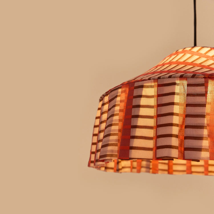 VIBES. Υφασμάτινο φωτιστικό Nicole Red Brown Mosaic 50εκ.