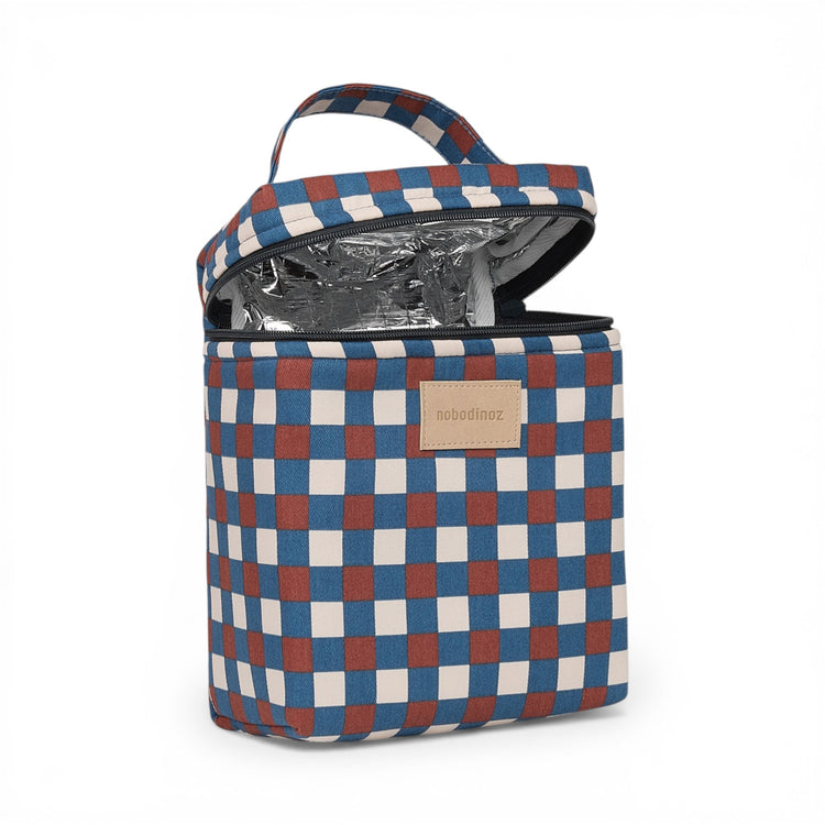 HYDE PARK. Insulated baby bottle and lunch bag Blue Red Mosaic