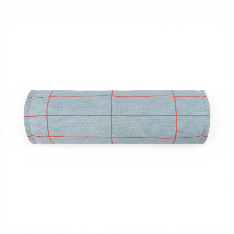 VIBES. Μαξιλάρι κυλινδρικό Blue Red Grid 50x18