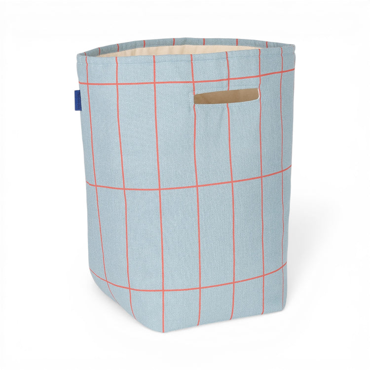 VIBES. Large storage basket Blue Red Grid 44x56x28