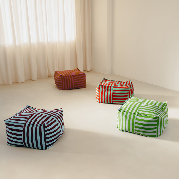 OTTO. Υφασμάτινο πουφ ενηλίκων Red Teal Green Stripes
