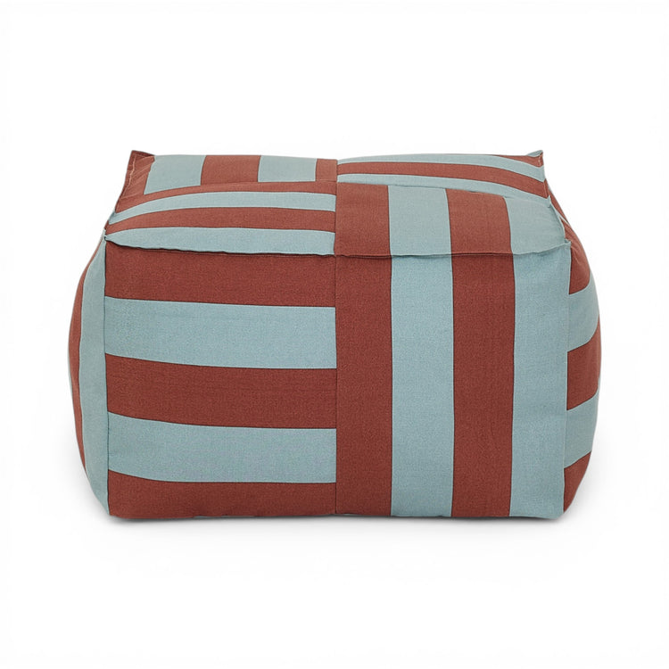 OTTO. Outdoor ottoman beanbag - adult size - Toffee Blue Stripes