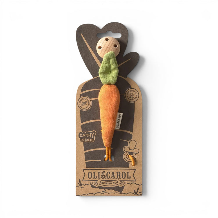 OLI&CAROL. Pacifier hanger Carrot