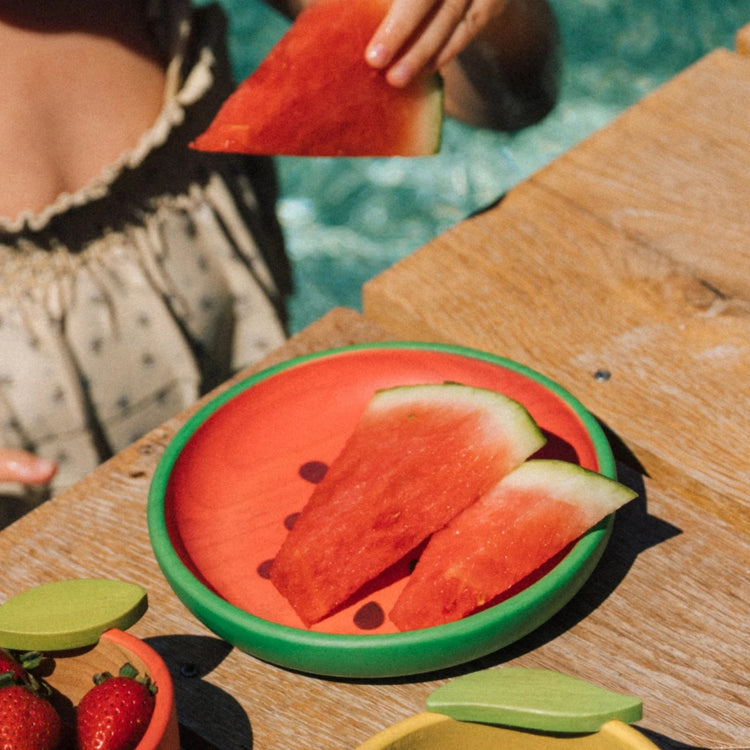 OLI&CAROL. Wally the Watermelon Plate & Spoon Set