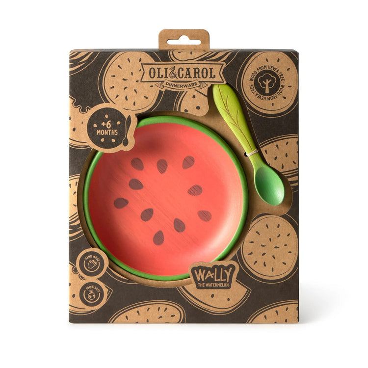 OLI&CAROL. Wally the Watermelon Plate & Spoon Set