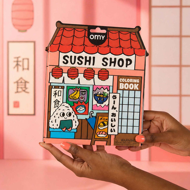 OMY. Βιβλίο ζωγραφικής με αυτοκόλλητα Coloring Boutique - Sushi Shop