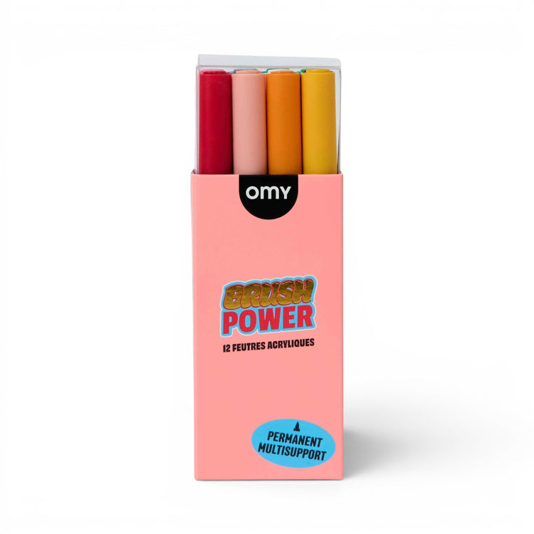 OMY. Set of 12 acrylic markers Brush Power
