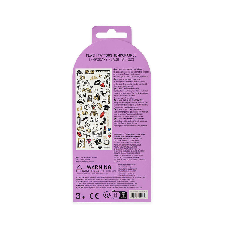 OMY. Αυτοκόλλητα flash tattoos I love Paris