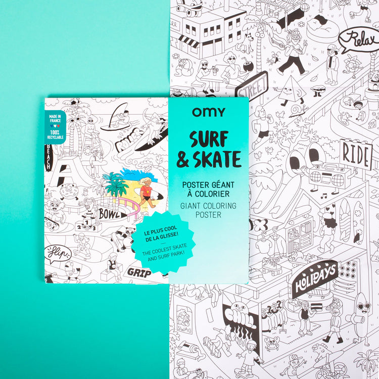OMY. Coloring poster - Surf & Skate