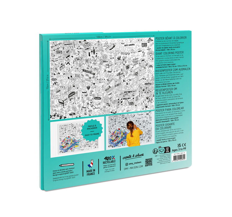 OMY. Coloring poster - Surf & Skate