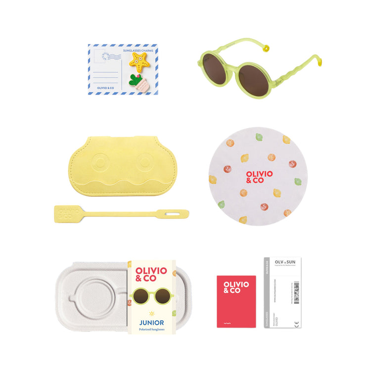 OLIVIO & CO. Junior round sunglasses Citrus Garden-Lime Green 5-12y