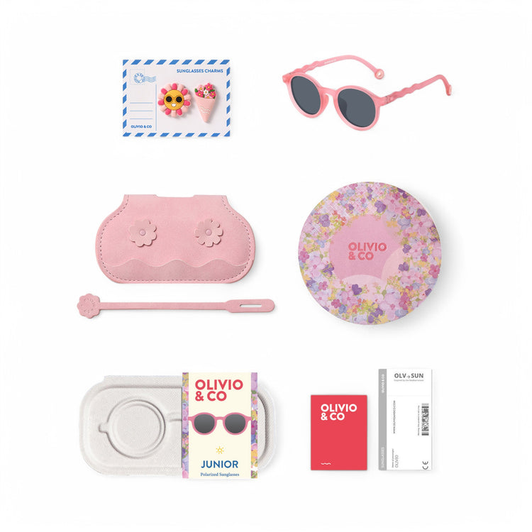OLIVIO & CO. Kids oval sunglasses Flower Stall - Rock Rose 3-5y