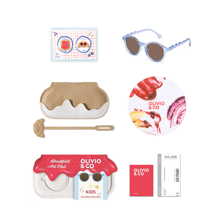 OLIVIO & CO. Kids Oval Sunglasses Breakfast Art-Blueberry 3-5Y