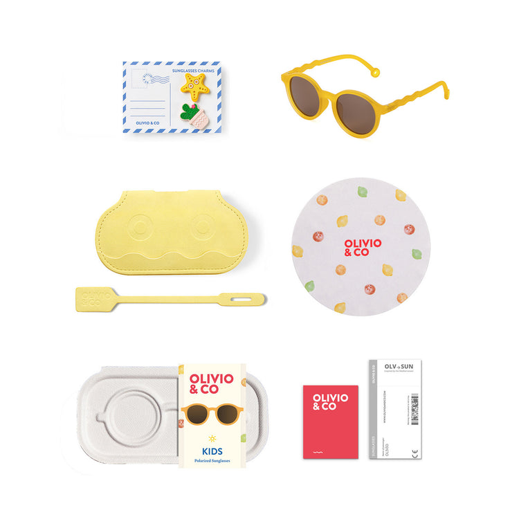 OLIVIO & CO. Kids Oval Sunglasses Citrus Garden-Citrus Yellow 3-5Y