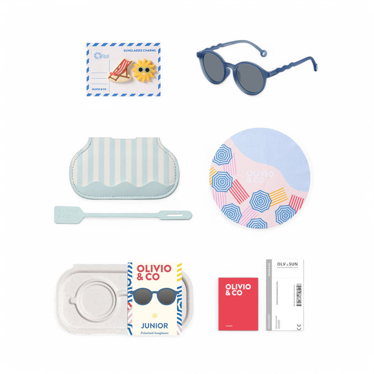 OLIVIO & CO. Junior oval sunglasses Seaside Stripes - Navy Blue 5-12y