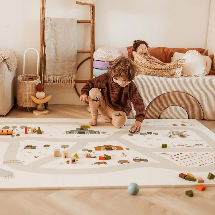 PLAY&GO. Στρωματάκι-παζλ διπλής όψης - κουτί αποθήκευσης - Φάρμα