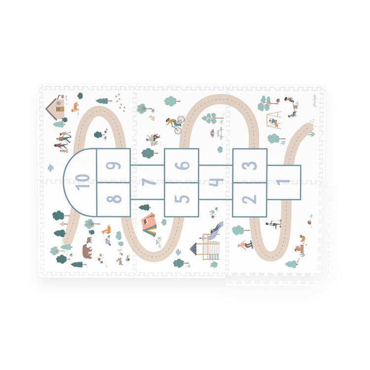 PLAY&GO. Στρωματάκι-παζλ διπλής όψης - κουτί αποθήκευσης - Κουτσό