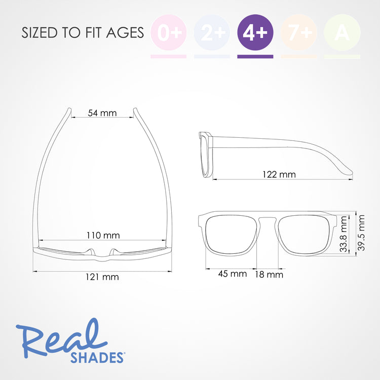 REAL SHADES. Edge sunglasses for Kids Matte Sage Green