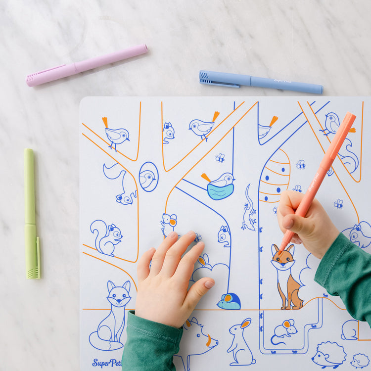 SUPER PETIT. Reversible colouring placemat set Numbers