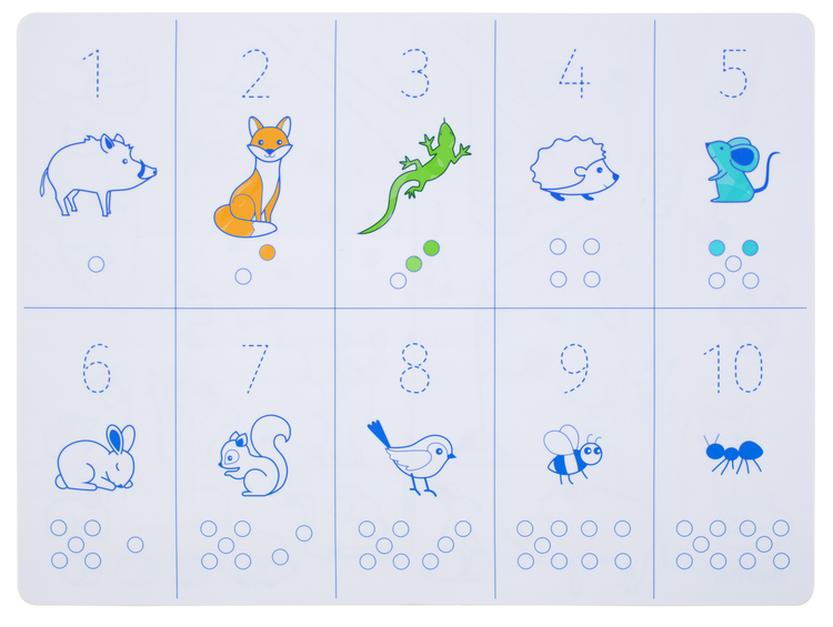 SUPER PETIT. Reversible colouring placemat set Numbers