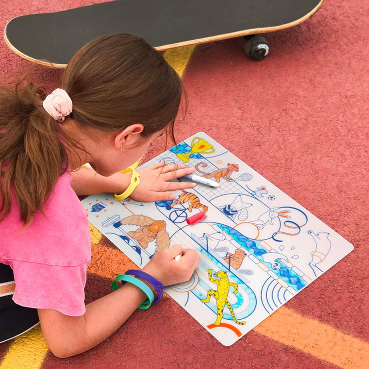 SUPER PETIT. Colouring placemat kit Olympic Sports