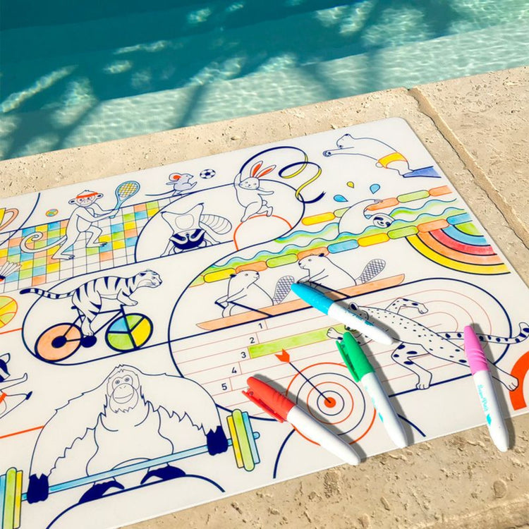SUPER PETIT. Colouring placemat kit Olympic Sports
