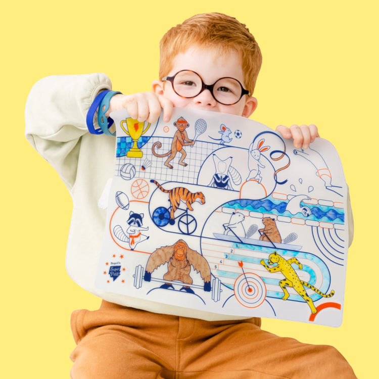 SUPER PETIT. Colouring placemat kit Olympic Sports