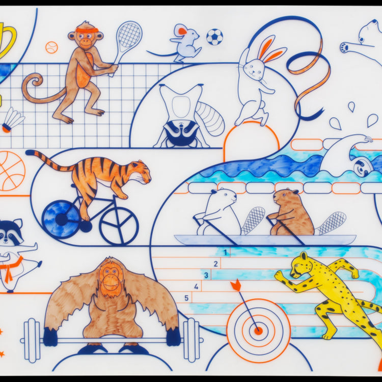 SUPER PETIT. Colouring placemat kit Olympic Sports