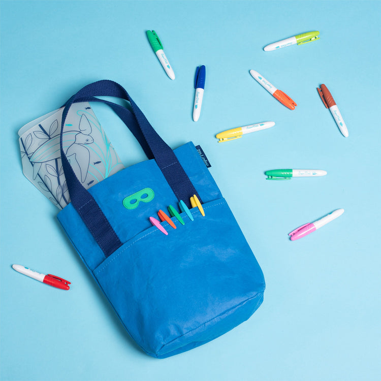 SUPER PETIT. Kids tote bag - blue