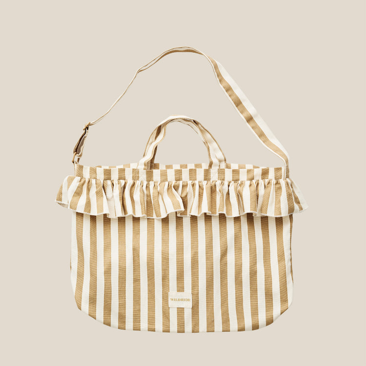 WILDRIDE. Τσάντα ώμου με βολάν Beige Stripe