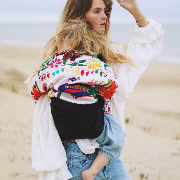 WILDRIDE. Toddler carrrier Black linen