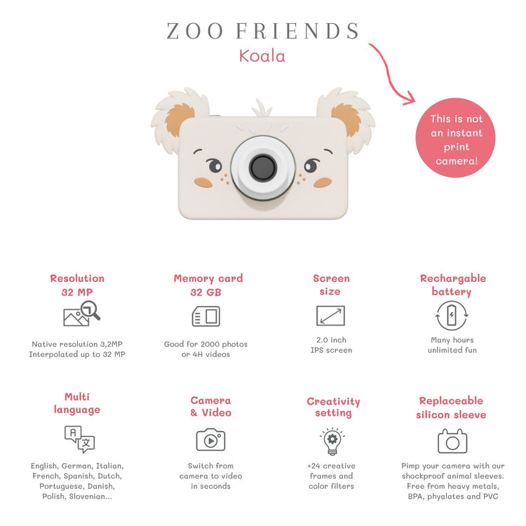 ZOO FAMILY. Ψηφιακή φωτογραφική μηχανή Zoo friends Κοάλα