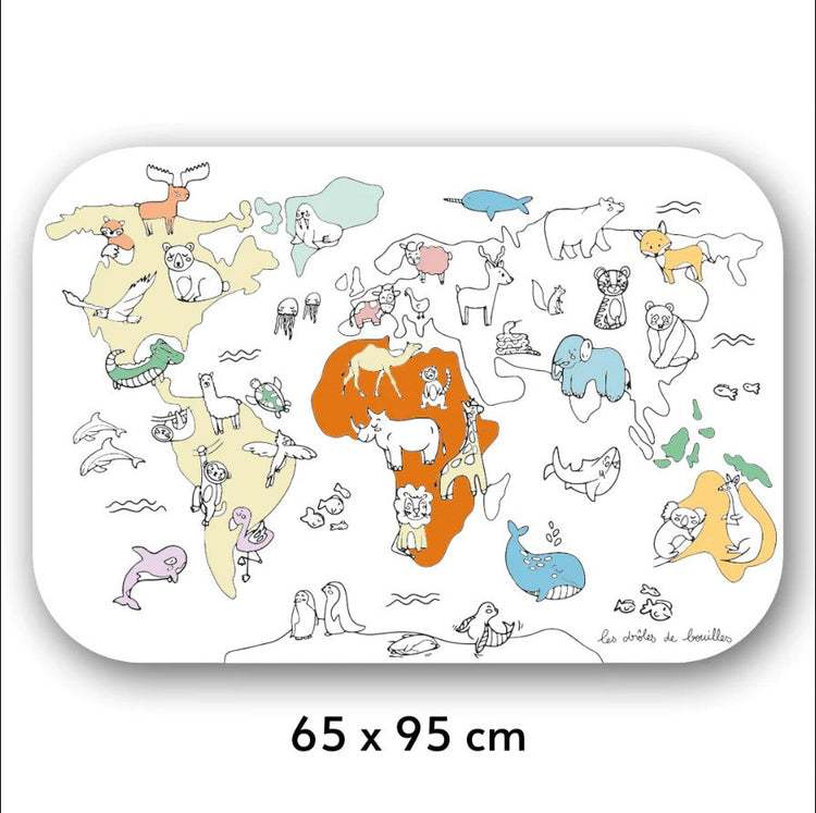 DB KIDS. Giant cleanable colouring board World Map
