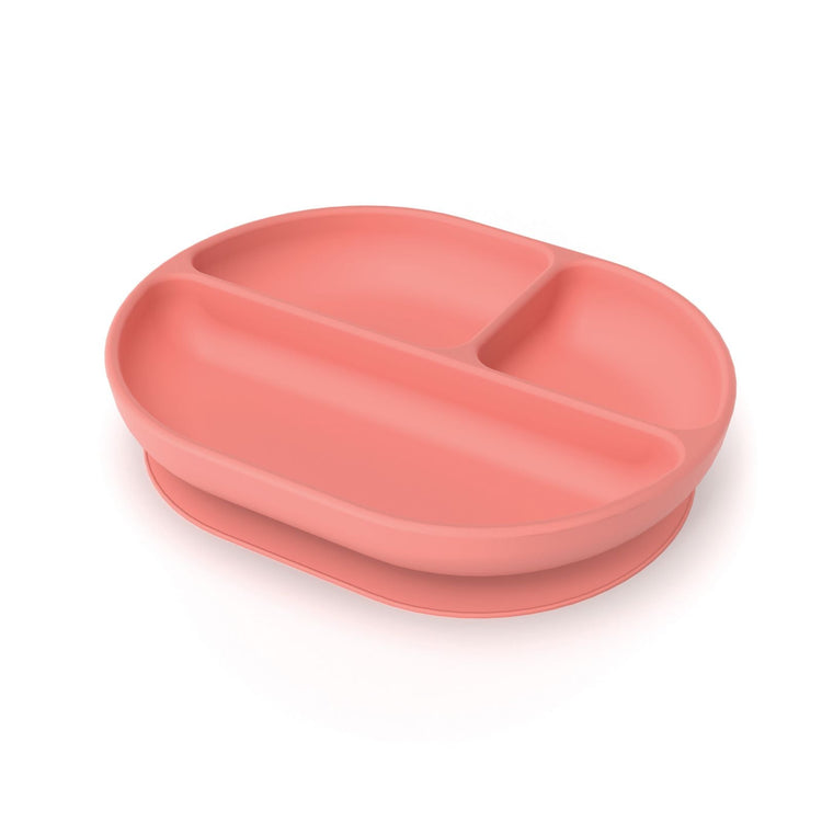 EKOBO. Bambino Silicone Divided Plate with suction foot Coral
