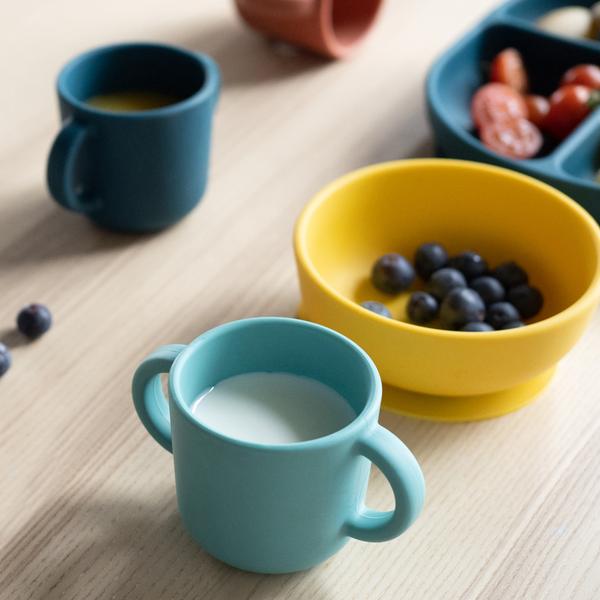 EKOBO. Bambino Silicone Cup with handles - 2 Pack Blue Abyss / Lagoon