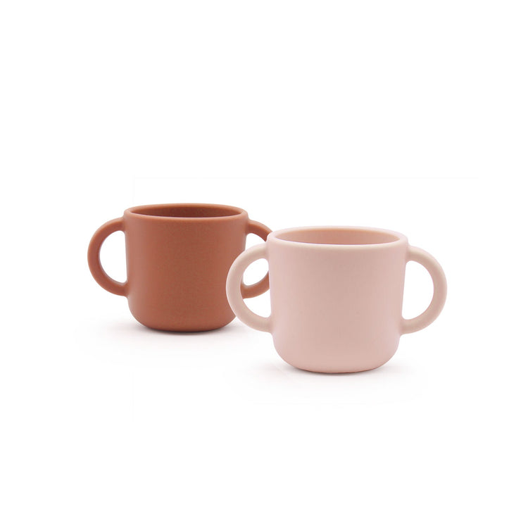 EKOBO. Bambino Silicone Cup with handles - 2 Pack Blush/ Terracotta