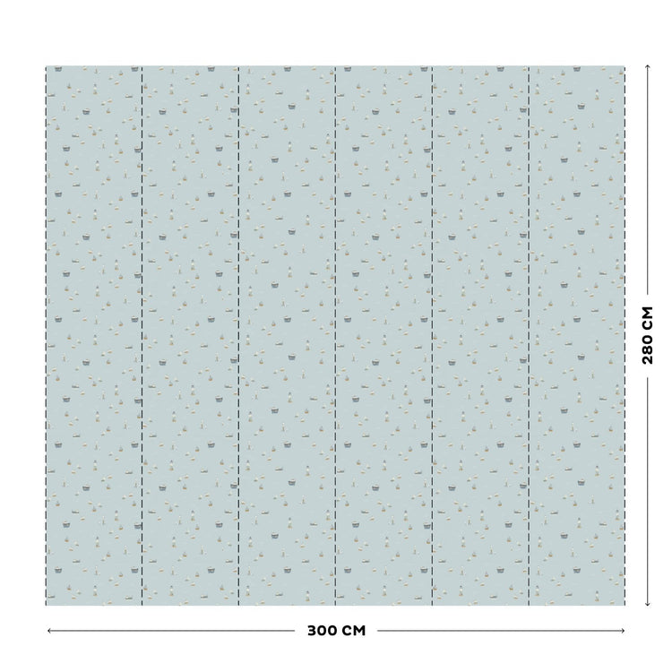 LITTLE DUTCH. Digital non-woven wallpaper Sailors Bay Blue