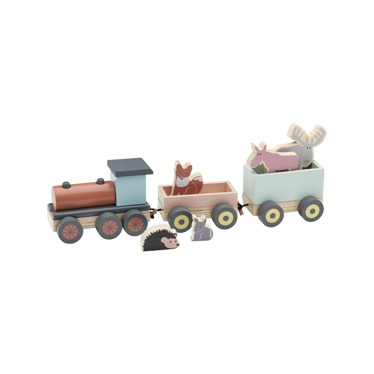 KIDS CONCEPT. Animal wood train EDVIN