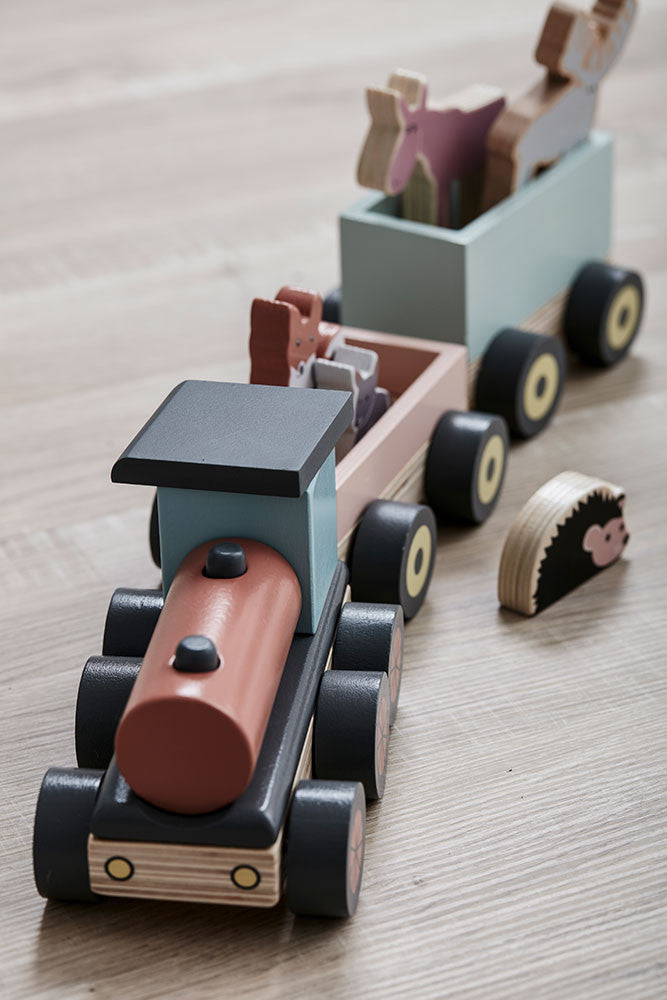 KIDS CONCEPT. Animal wood train EDVIN