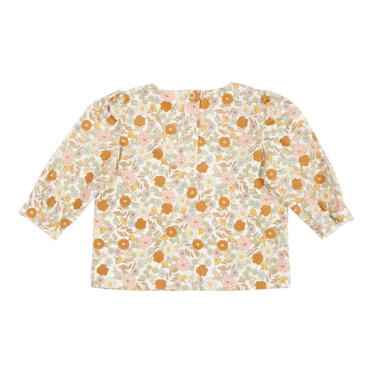 LITTLE DUTCH. Μπλουζάκι κοτλέ με λάστιχο στο μανίκι  Vintage Little Flowers