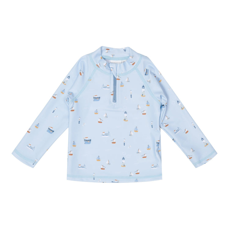 LITTLE DUTCH. Swim T-shirt long sleeves Sailors Bay Blue